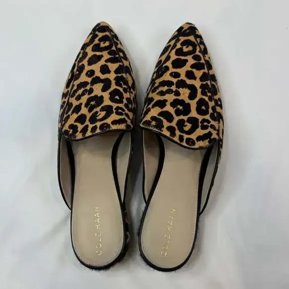 Cole Haan Piper Leopard Calf Hair Loafer Mules Size 11B - Picture 2 of 11